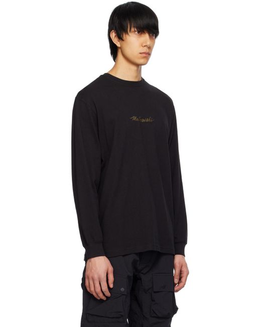 Maharishi Black Embroide Long Sleeve T-shirt for men