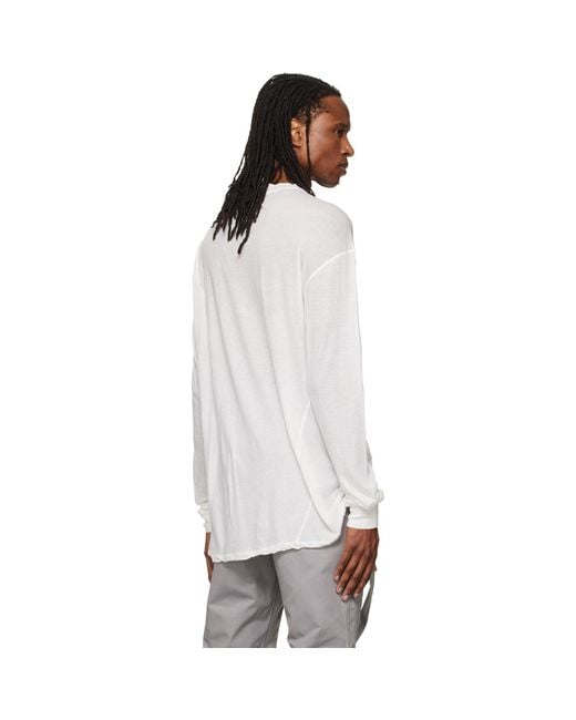 Rick Owens White Off- Tower Rick S Jumbo L/S T-Shirt for men