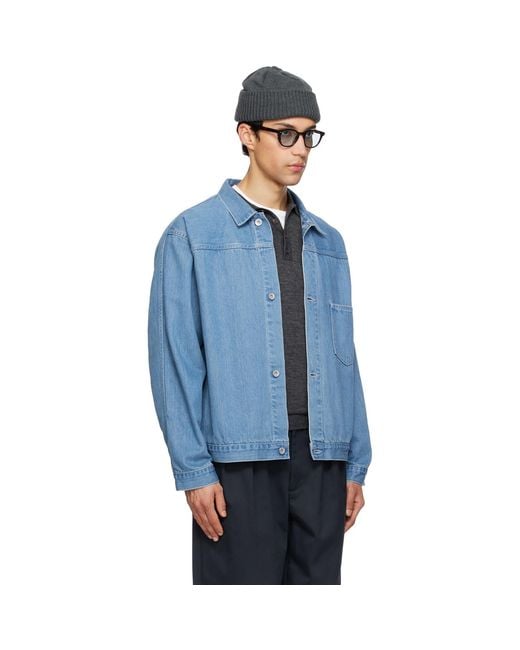 Nanamica Blue Short Denim Jacket for men