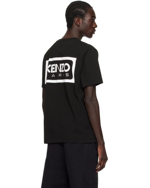 KENZO Black T-Shirt With Embroidery for men