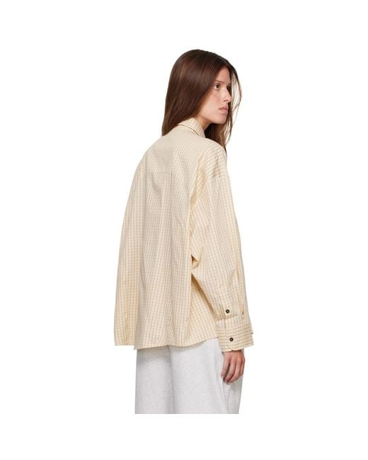 Cordera Natural Checked Oversized Shirt