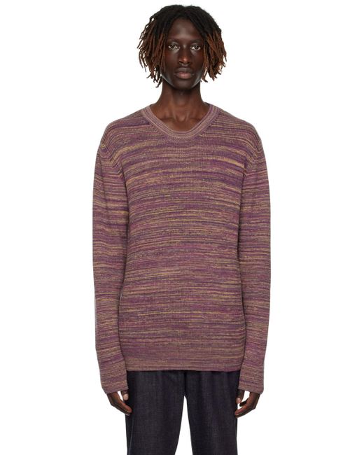 De Bonne Facture Purple Ribbed Sweater for men