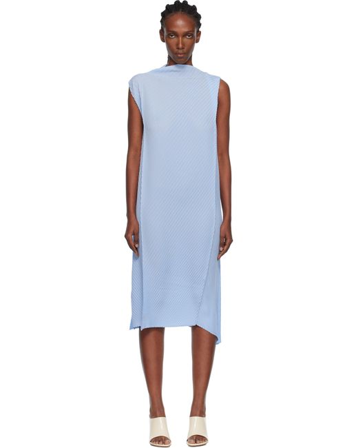 Issey Miyake Black Soft Fold Pleats Midi Dress