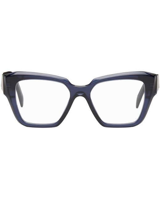 Prada Black Blue Cat-eye Acetate Glasses