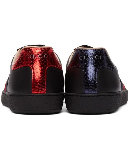 Gucci Black Men's New Ace Leather Trainers for men