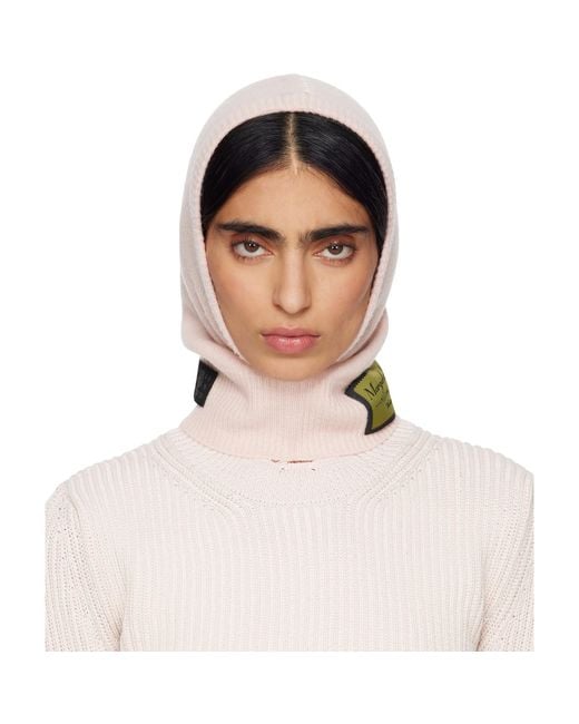 MM6 by Maison Margiela Pink Access Labels Story Gauge 7 Balaclava