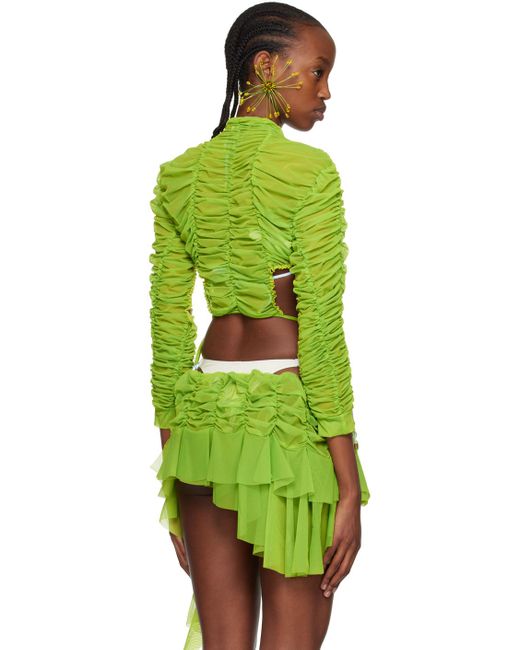 ESTER MANAS Green Ruched Blouse