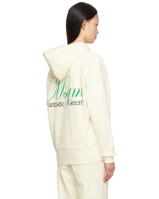 MSGM Multicolor Off-white Printed Hoodie