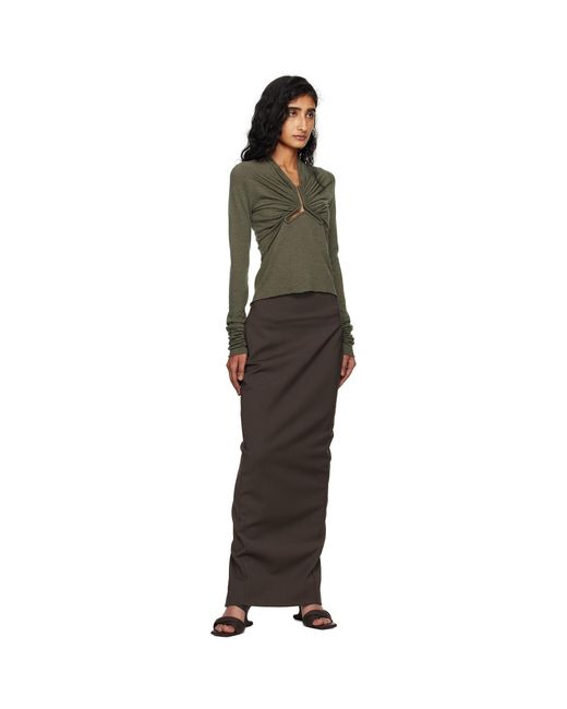 Rick Owens Multicolor Khaki Concordians Allanah Ls T-Shirt