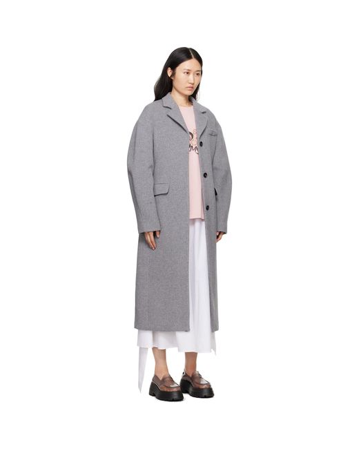 MSGM Black Dropped Shoulder Coat