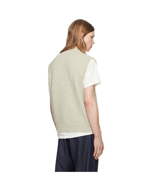 MM6 by Maison Margiela Gray Gilet Vest for men