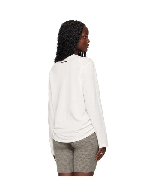 Fear Of God White Off- Holiday Embroidered Classic Fit Long Sleeve T-Shirt