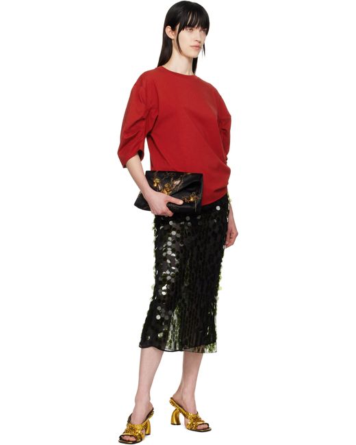 Dries Van Noten レッド タック トップス Red