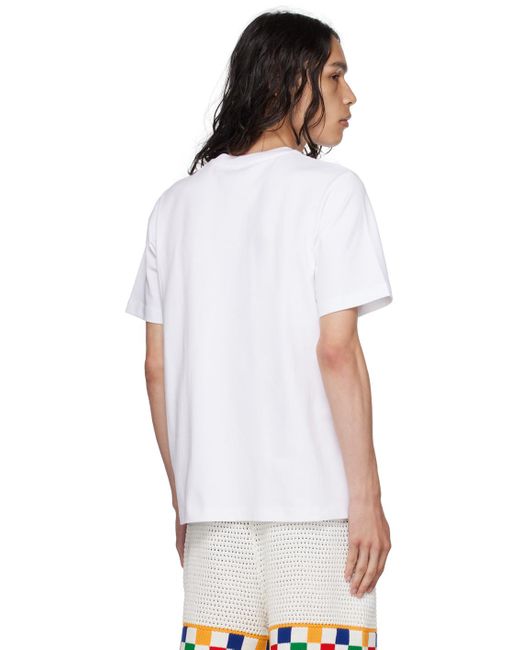 T-shirt en coton biologique à logo imprimé Casablancabrand pour homme en coloris White