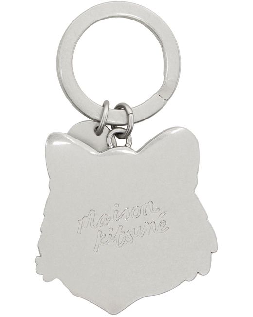 Maison Kitsuné Multicolor Silver Bold Fox Head Metal Keychain for men