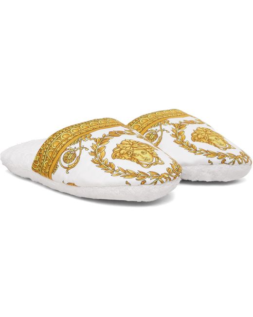 Versace Black 'I Heart Baroque' Slippers for men