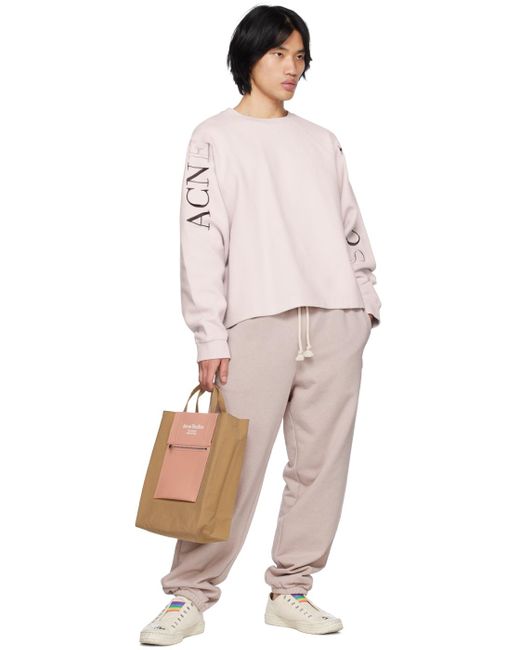 Acne Pink Purple Embroidered Sweatshirt for men