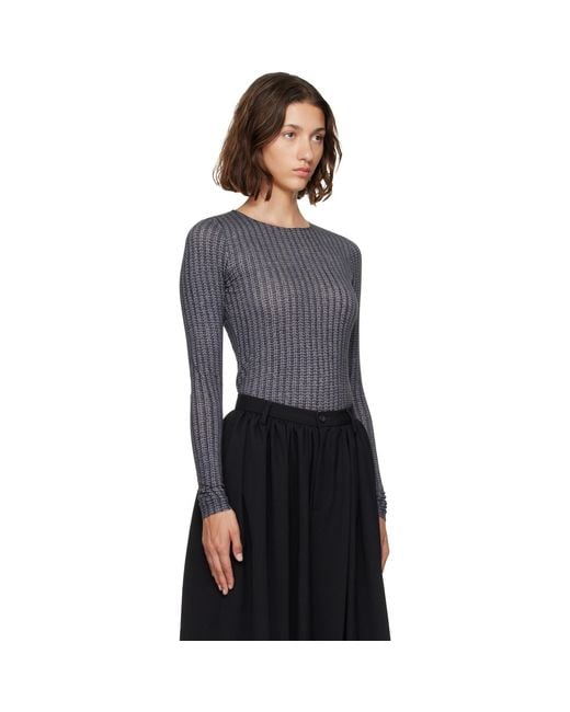 MM6 by Maison Margiela Black 'Trompe L'Oeil' Long-Sleeved T-Shirt