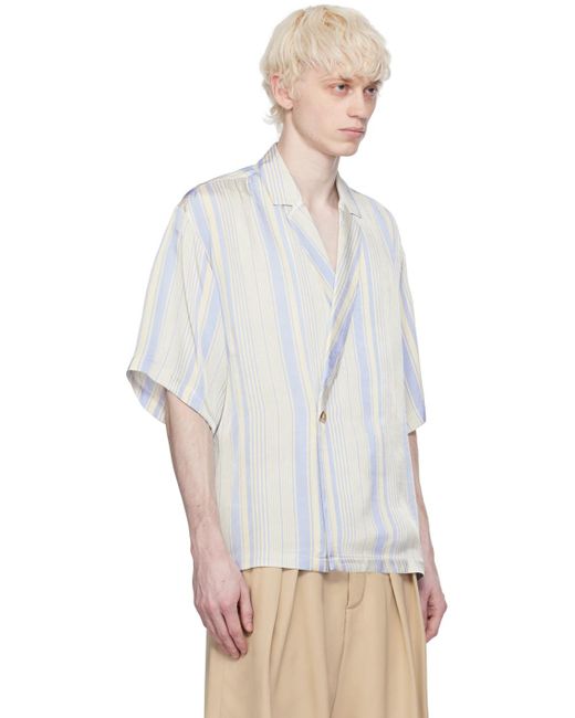 King & Tuckfield White Kingtuckfield Off- Notch Collar Wrap Shirt for men