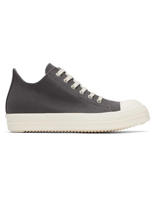 【RICK OWENS】グレー Hollywood Low Sneaks スニーカー メンズ Rick Owens グレー Hollywood Low Sneaks スニーカー