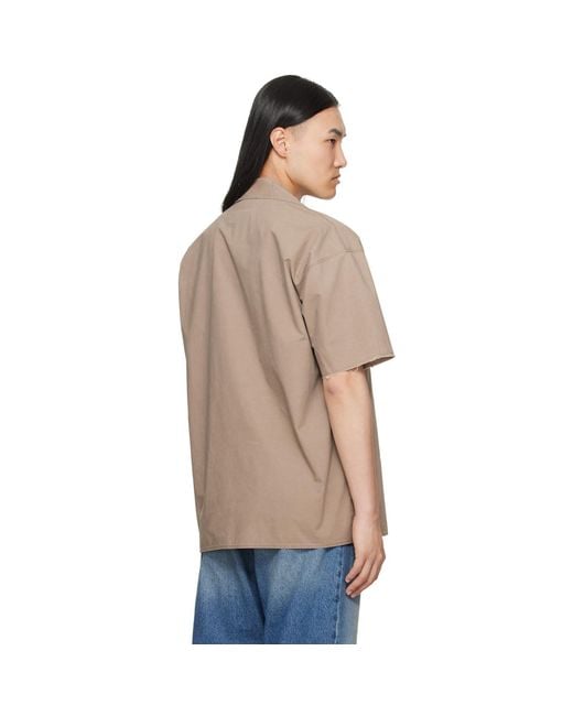 MM6 by Maison Margiela Gray Taupe Short-Sleeved Shirt for men