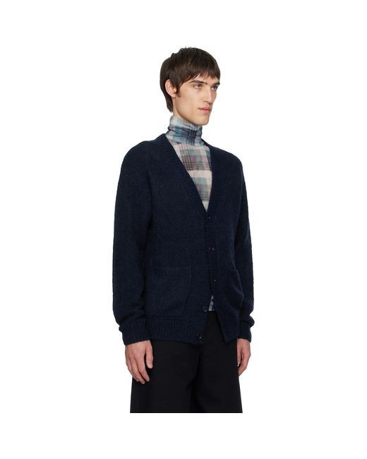 Dries Van Noten Blue Alpaca Cardigan for men