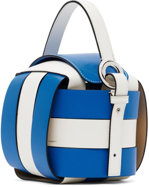 J.W. Anderson Blue & White Knot Top Handle Bag