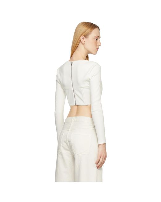 ROKH White Bustiere Corset Long Sleeve T-shirt