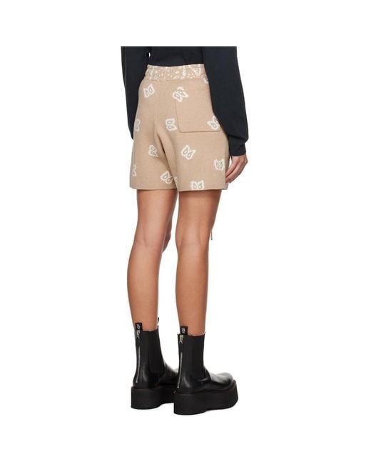 Rhude Black Beige Jacquard Shorts