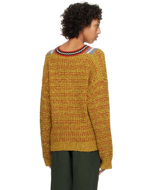 Maison Kitsuné Orange Yellow Bold Fox Head Sweater