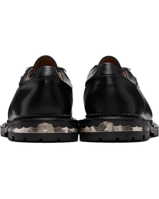 Toga Virilis Black Hard Leather Derbys for men
