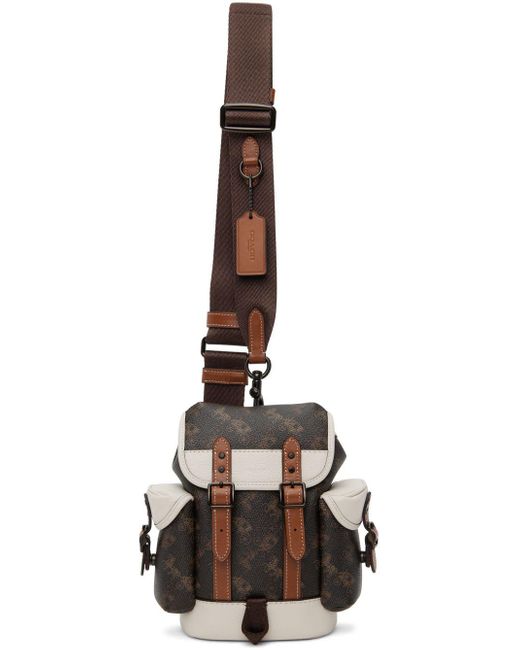 COACH Brown & White Hitch 13 Backpack in Black for Men Lyst