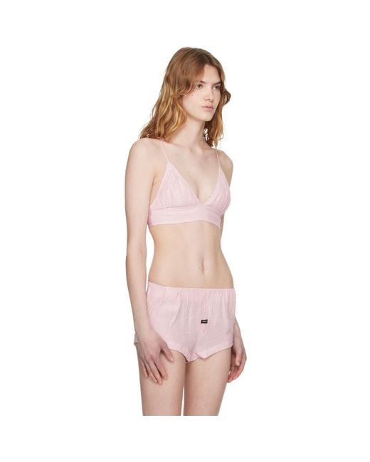 OPEN YY Pink Crinkled Bralette