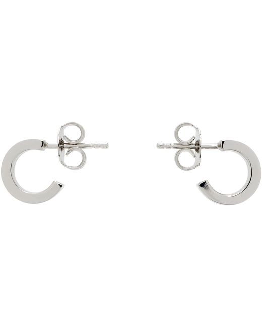 MM6 by Maison Margiela Black Numeric Minimal Signature Hoop Earrings for men