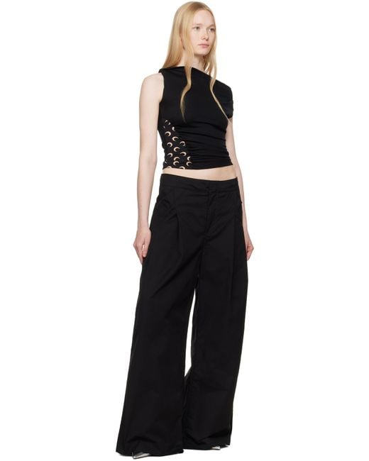 MARINE SERRE Black Ssense Exclusive Soft Jersey Draped Top