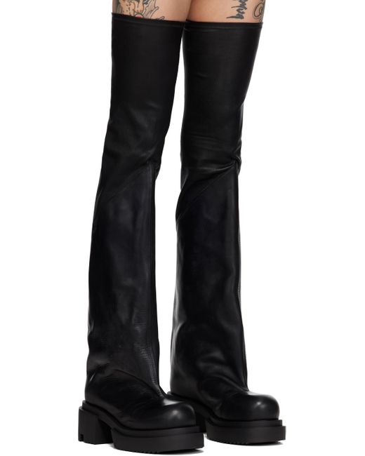 Rick Owens Black Flared Bogun Boots for men