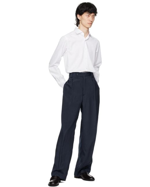 Giorgio Armani Blue Stripe Trousers for men