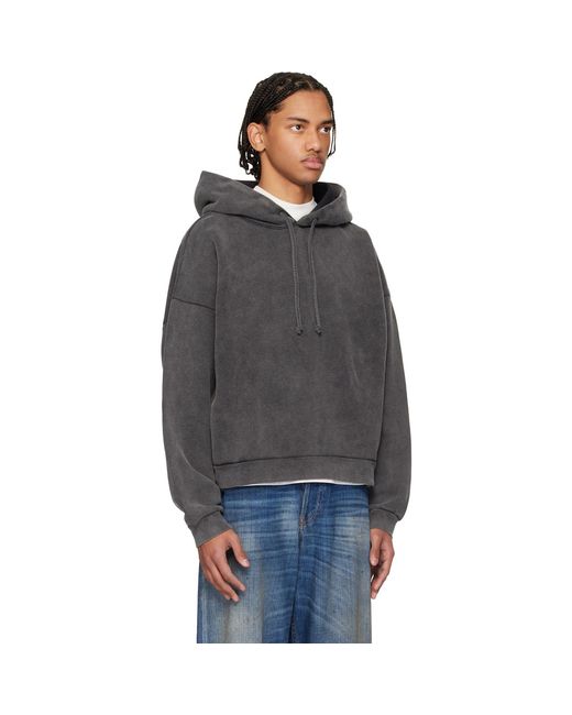 Acne Black Logo Patch Hoodie for men