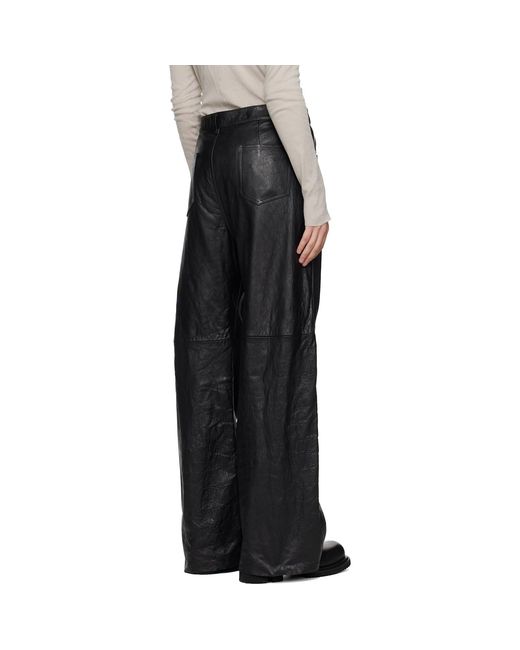 Rick Owens Black Temple Geth Leather Pants for men