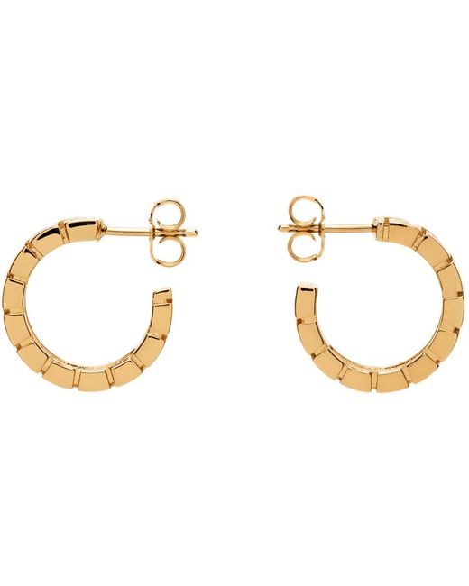 Versace Black Gold Greca Hoop Earrings