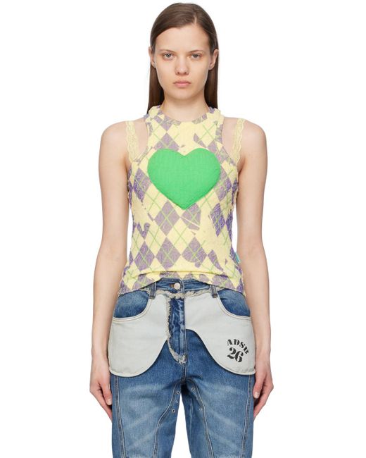 ANDERSSON BELL Green Ssense Exclusive Puffy Heart Saver Tank Top