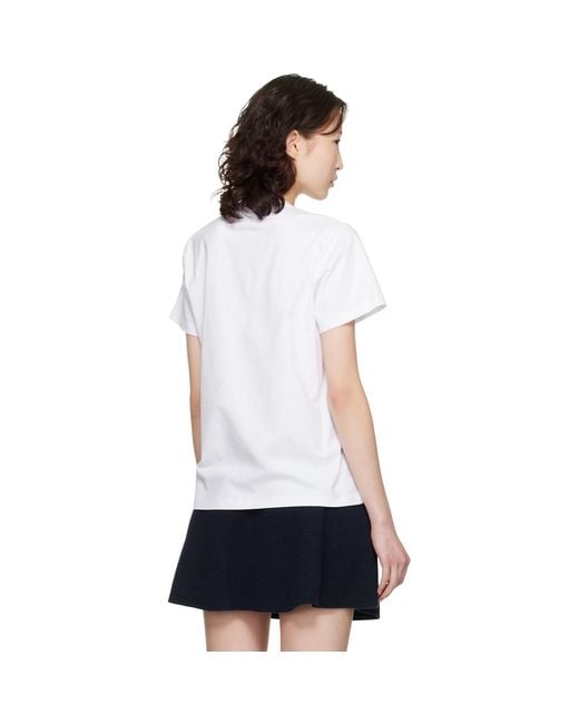 Ganni White Graphic Cotton T-Shirt