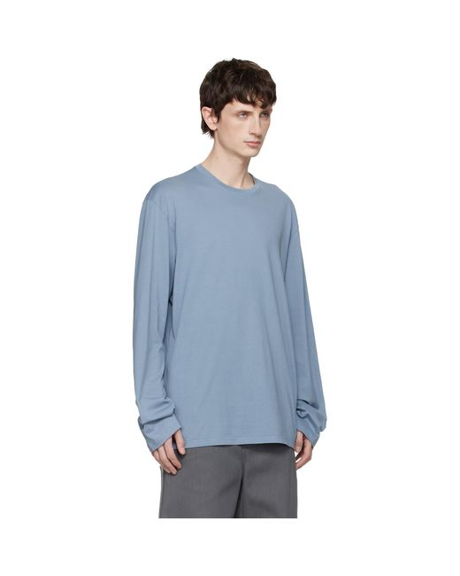 Rier Blue Long Sleeve T-Shirt for men