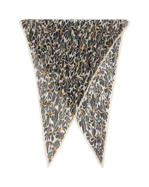 Burberry Black Off- Daisy Silk Scarf