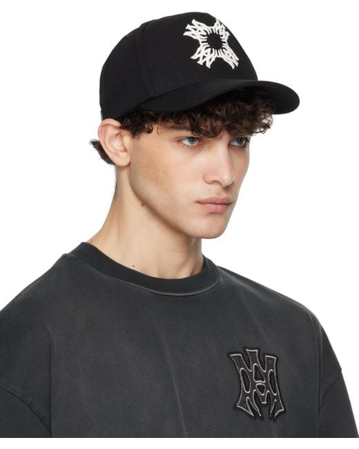 Amiri Black 'Ma' Quad Canvas Cap for men