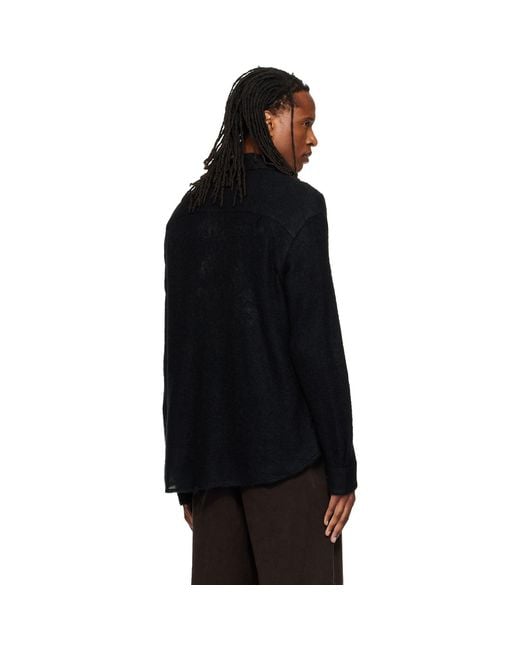 Wooyoungmi Black Knit Mohair Shirt for men