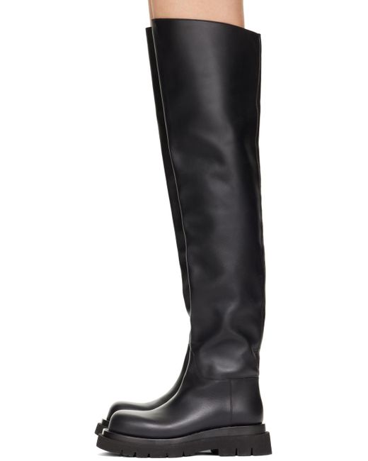 Bottega Veneta Black Cuissard Leather Over-the-knee Boots
