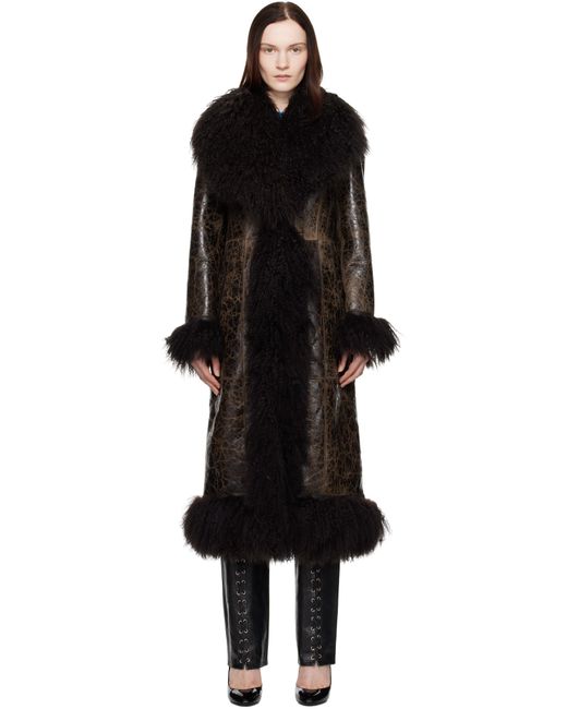 Saks Potts Black Bonna Shearling Coat