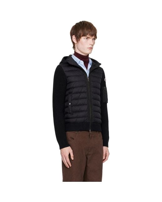 Moncler Black Padded Zip-Up Down Jacket for men