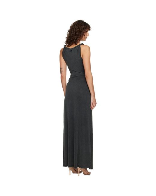 DIESEL Black Jersey Twisted Details Maxi Dress